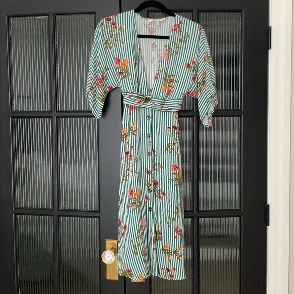 Forever 22 floral and stripe midi dress!
